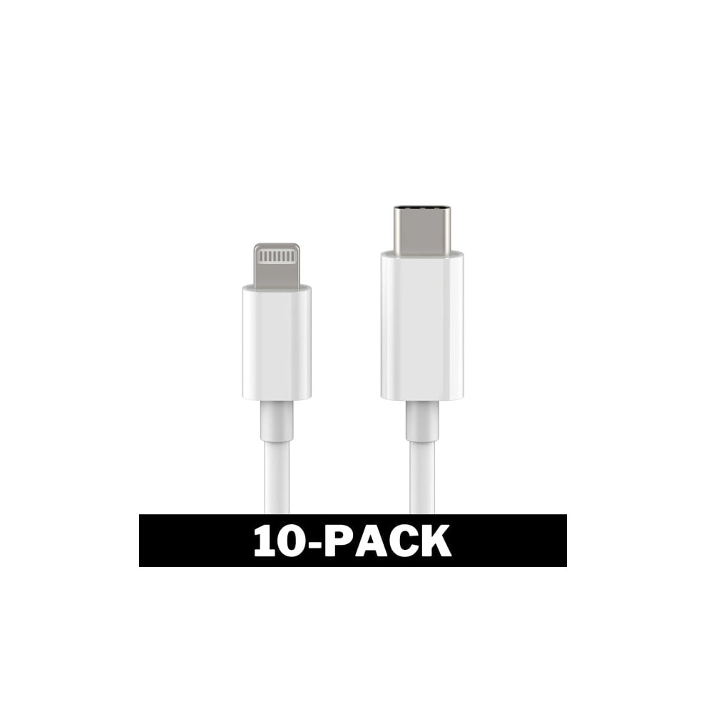 Usb-C To Lightning Cable Compatible With Iphone Fast Charger 2M 10-Pack White 9027700450240