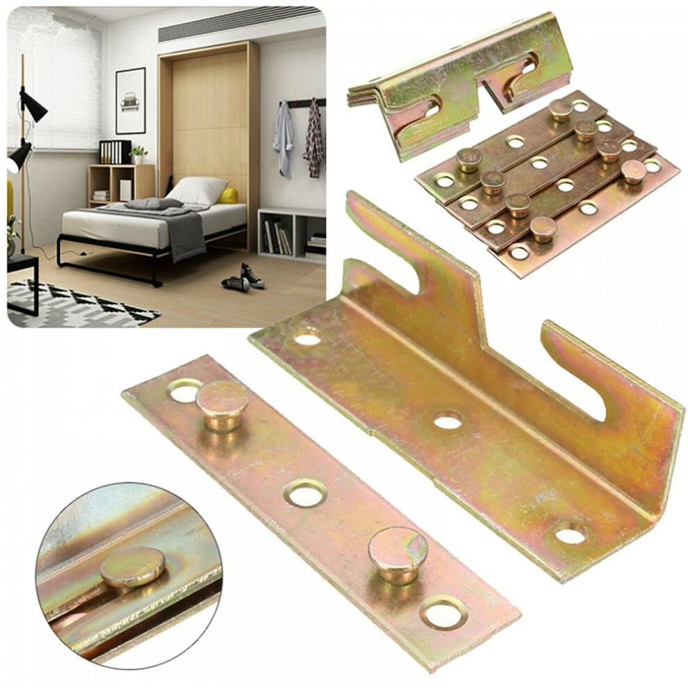 4 Sets Of Bedstead Supports Heavy-Duty Mortise-Free Bedstead Fittings Wooden Bedstead Connectors For Headboard And Footboard-Bed Railing Supports 9027700450554