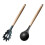 Eease Silicone Pasta Fork Wooden Handle Spaghetti Utensils Grey 2