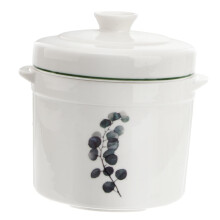 Double Handle Ceramic Soup Bowl with Lid, Oven Safe Porcelain Stew Pot for Baking and Serving