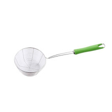 Stainless Steel Skimmer Spoon with Long Handle Spider Strainer for Frying Noodles Hot Pot 41cm Green