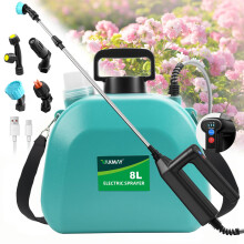 Battery Powered Garden Sprayer 2 Gallon Rechargeable Electric Lawn Sprayer with 3 Speeds and Nozzles