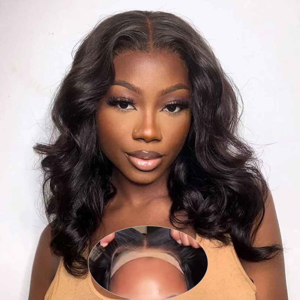 Ready To Go Glueless Short Bob Wig Human Hair Pre Plucked 13x4 Body Wave Lace Front Wigs Human Hair for Women Brazilian Virgin Wig 180% Density