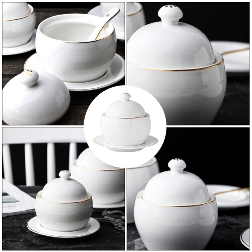 1 Set Simple Ceramic Stew Pot Practical Ceramic Stew Bowl Food Container 1
