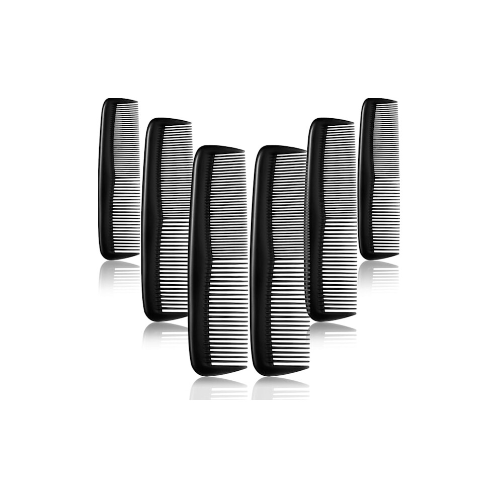 12-Pack Hair Combs Set Pocket Plastic Fine Tooth Dressing Comb for Women and Men, Peines Para Cabello (Black)