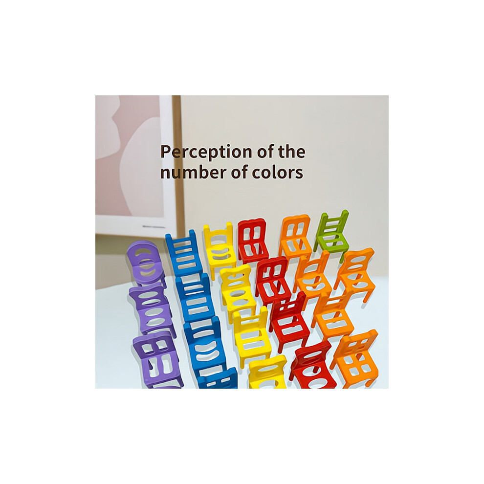 Stackable Chairs Educational Toys, Compatible with Building Blocks, Interactive Stress-Relief Parent-Child Toy Set, 24 pcs-image-OPC-PR9G57V-NEW