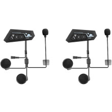 2024 2 Sets Motorcycle 5.0 Bluetooth Helmet Intercom Universal Pairing Headphones Headset With CNC Noise Reduction BT22