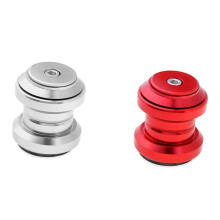 2 Pcs Threadless Bicycle Headset Combo, Bike External Headset Sealed, Road Headset with Top Cap, Silver & Red