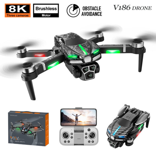 PAVEOS Mini Drone with Optical Positioning, Brushless Motor, HD Camera, All-Side Obstacle Avoidance - Black 2