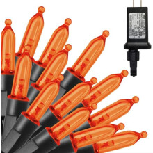 99ft 300 LED String Lights Warm Orange Fairy Lights for Halloween and Christmas Outdoor Decor