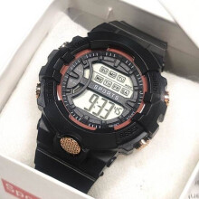 【In stock】Electronic LED Sports Watch For Teenagers Couples Fashion Sports Multifunctional P0P9 Black One size