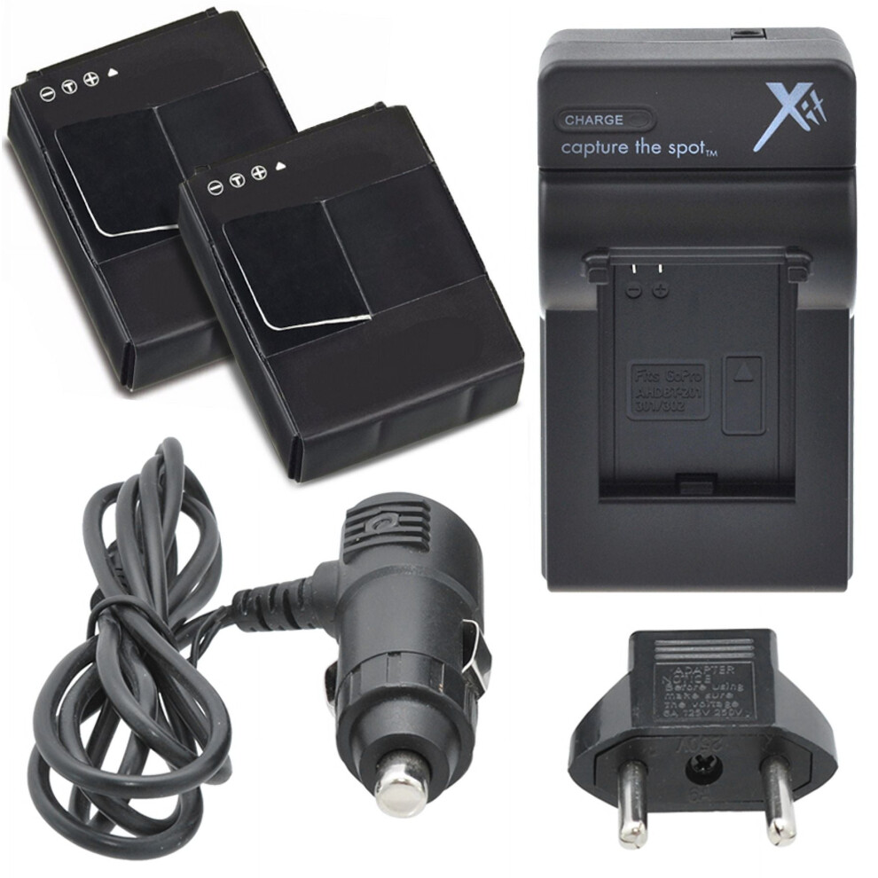 Extended Life Replacement 2X Battery And Charger Ahdbt-301 Gopro Hero3 Hero3+ 9027700456662