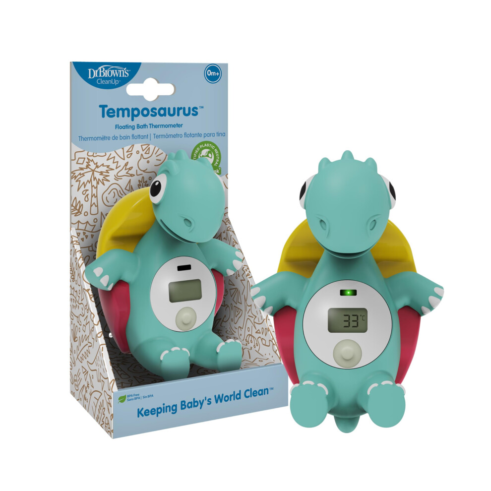 CleanUp Temposaurus Floating Bath Thermometer for Accurately Measuring Baby's Bath Water Temperature, BPA Free