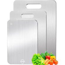 Titanium Cutting Board Set 3 PCS UltraDurable Alloy Plastic Food Prep for Kitchen and Camping