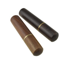 2 Pcs Wooden Toothpick Holder Set with Secure Screw Lock, Pocket Travel Case Dark and Light Brown