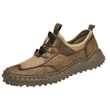 Men's Outdoor Hiking Shoes Breathable Mesh Anti Slip Lightweight Durable Khaki Size 10
