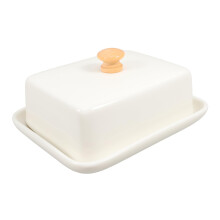 Ceramic Butter Dish with MoistureProof Lid, Farmhouse Porcelain Butter Keeper for Kitchen Storage
