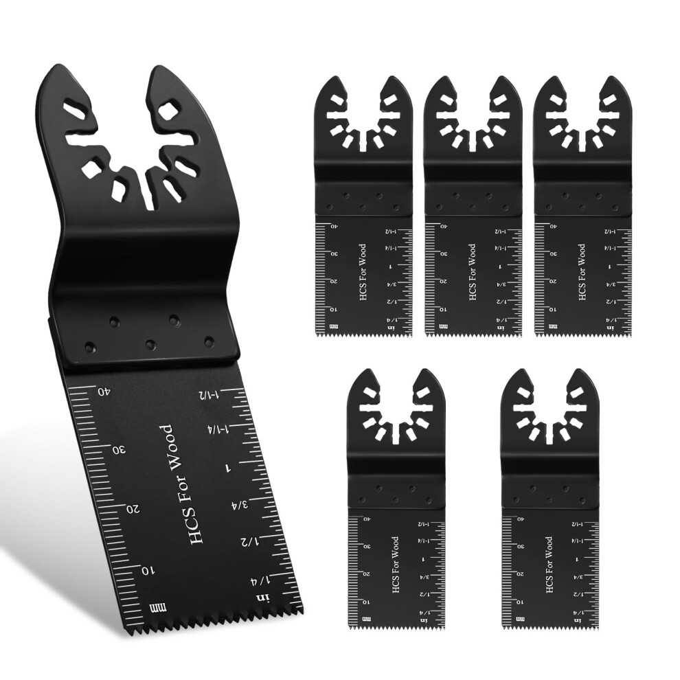 6Pcs Oscillating Tool Blades With Quick Release, Universal Wood Cutting Compatible With Dewalt Milwaukee Makita 9070919720017