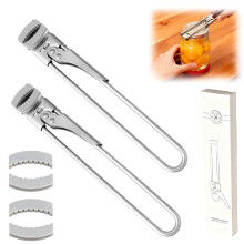 Adjustable Stainless Steel Jar Opener for Seniors and Weak Hands, Easy Grip Kitchen Tool 2 PCS