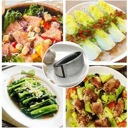 Stainless Steel Garlic Press Set 2pcs EasySqueeze RustResistant Mincer Tool for Kitchen 2