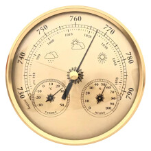 Gold 3in1 Indoor Outdoor Weather Station with Barometer, Temperature and Humidity Gauge