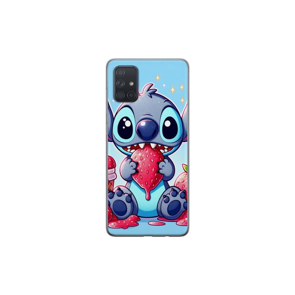 Compatible With Samsung Galaxy A71 Transparent Case Strawberry Stitch 9377112465159