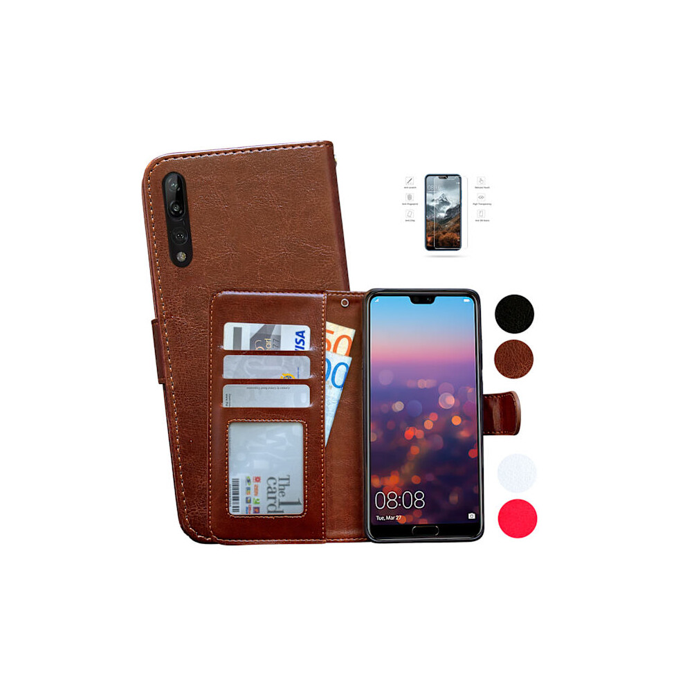 Compatible With Huawei P20 Pro - Leather Case/Protection Brown 9377112465302
