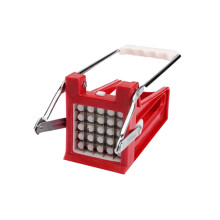 Stainless Steel Household Potato Slicer Vegetable Chipper Cutter French Fry Carrot Lettuce Chips Cutter Chopper (Red)