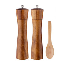 KUNyu Wooden Manual Pepper Grinder Household Adjustable Sea Salt Grinding Bottle Set