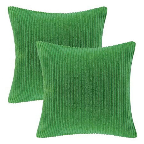 Phantoscope 18" x 18" Modern, Contemporary, Transitional Green Striped Polyester Throw Pillow , ( 2 Count) 1