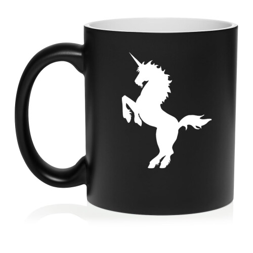 Unicorn Ceramic Coffee Mug Tea Cup Gift (11oz Matte Black)