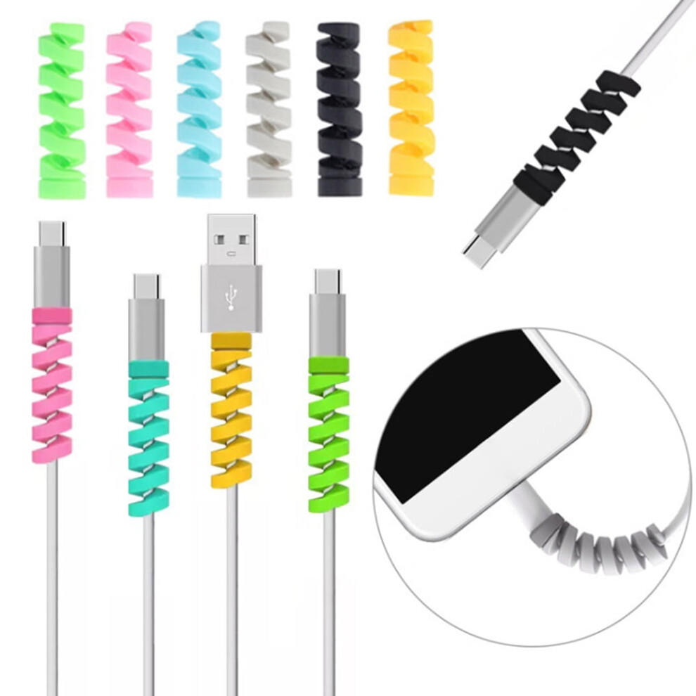 Susuchens Universal Silicone Spiral Usb Charge Cable Cord Protector Saver Cover For Compatible With Iphone Grey 9027700462502