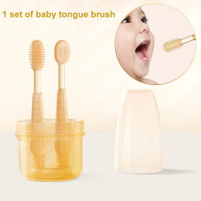 MyBeauty 1Set Baby Toothbrush Soft Lightweight Silicone Baby Mouth Tongue Coating Cleaner for Household Triangle