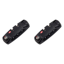 2pcs Customs Lock Zipper Bags Fixed Lock Fixed Safety Lock TSA007 Authentication Password Lock Black