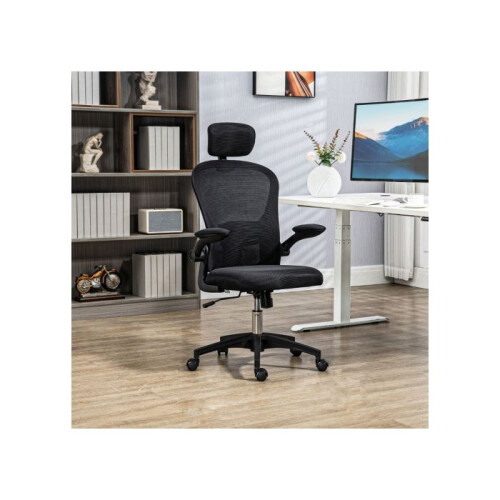Multi-Adjustable Office Chair, with Lumbar Support, Headrest and Mesh Back - Black 1