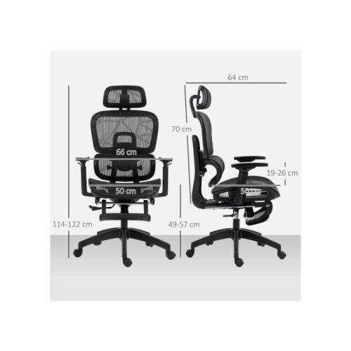 Multi-Adjustable Mesh Office Chair - Black 2