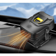 12V Car Heater and Defroster, Fast Heating 360 Rotating Windshield Fan, Dual Mode for All Cars Black Yellow
