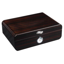 Luxury Cedar Wood Cigar Humidor with Digital Hygrometer Cherry Finish Humidity Control Box