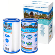 Pool Supply Universal Filter Cartridges, Type A/C - Compatible with Above Ground Pool Pumps - Premium Water Filtration, 2pcs