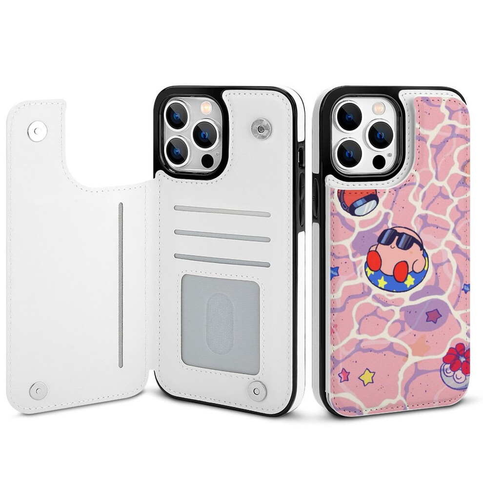 Kirby Wallet Case For Iphone 14 Pro Max - Compatible, Pu Leather Folio With Card Holder, Magnetic Clasp & Shockproof Design For Women/Girls 9377112471983