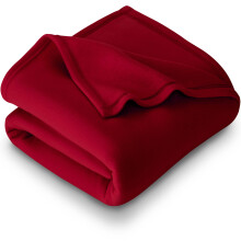 Bare Home Polar Fleece Cozy Bed Blanket - Hypoallergenic Premium Poly-Fiber Yarns, Thermal, Lightweight Blanket (Twin/Twin XL, Red)