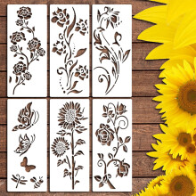 Cleanrance! Bxzhiri Garden Fence Large Flower Stencils-DIY Decoration,Giant Reusable Floral Stencil For Painting On Wood Walls Fence Pattern