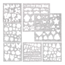 Needle Felt Mold 7 Sheets Applique Stencil Handmade Felting Templates Wool Molds Kit