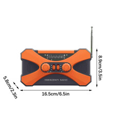 PAVEOS 10000mAh Emergency Hand Crank Radio Flashlight, Solar Charging Power Bank with Lights, Compatible with USB Devices