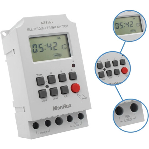 220V 30A MT316S Digital Programmable Timer Switch for Energy Saving and Automatic Scheduling 2
