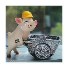 Ashtray with Cute Pet Shape and Cigar Groove, Resin Decorative for Home or Office