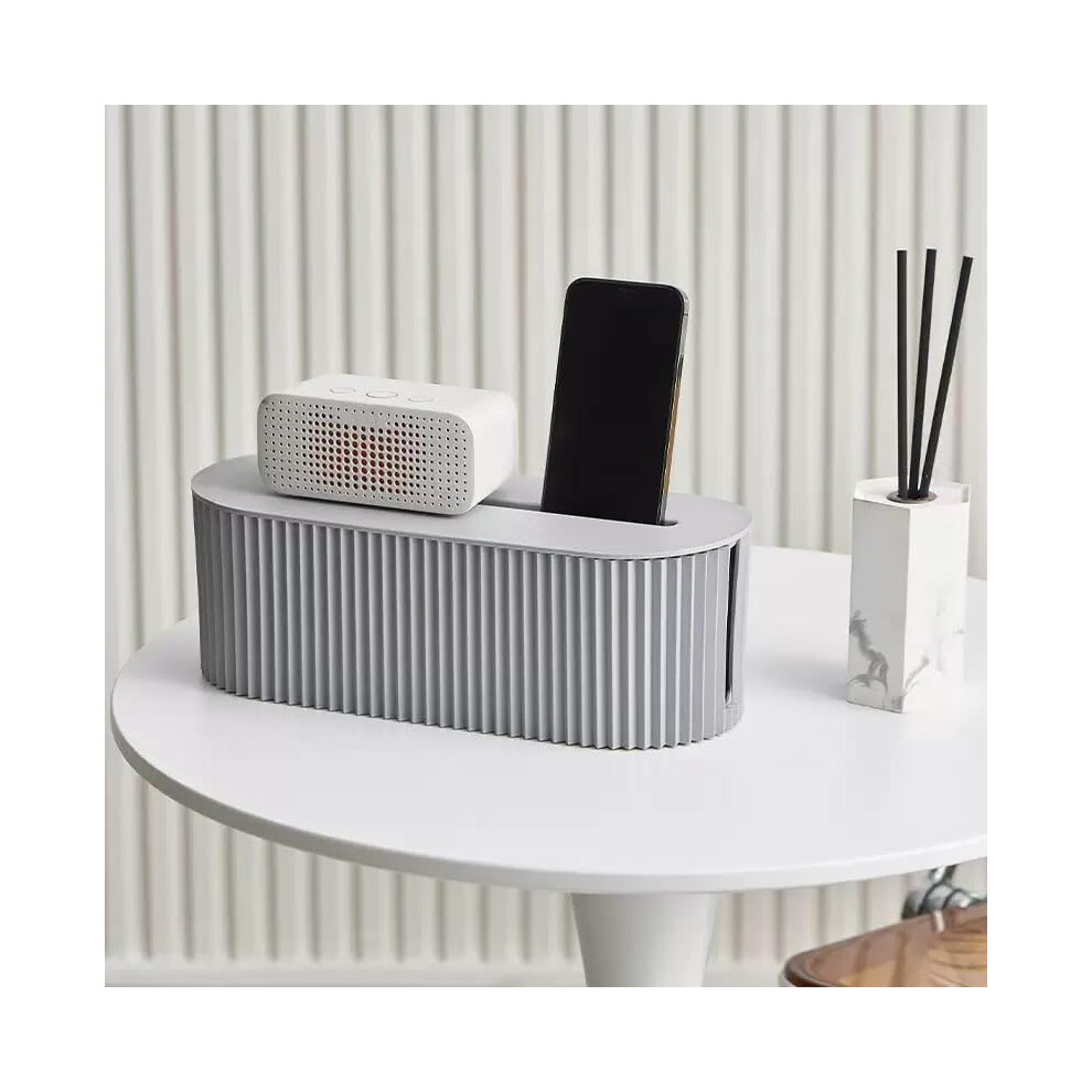 Large Cable Management Box For Desk With Cord Organizer, Ventilation, Child And Pet Safety Â Gray 9070919722134