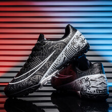 (Silver, 44) Unisex High-Top Indoor Flat-Soled Futsal Shoes, Anti-Slip Breathable Wear-Resistant Five-A-Side Training Cleats