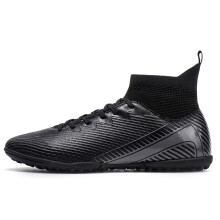(Dark Grey, 38) Unisex High-Top Soccer Shoes, 4 Colors Available, FG/TF Studded Sole for Professional Training