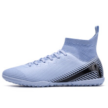 (SKY BLUE, 45) Unisex High-Top Soccer Shoes, 4 Colors Available, FG/TF Studded Sole for Professional Training